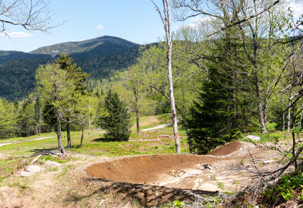 Mountain view with bike trail featured